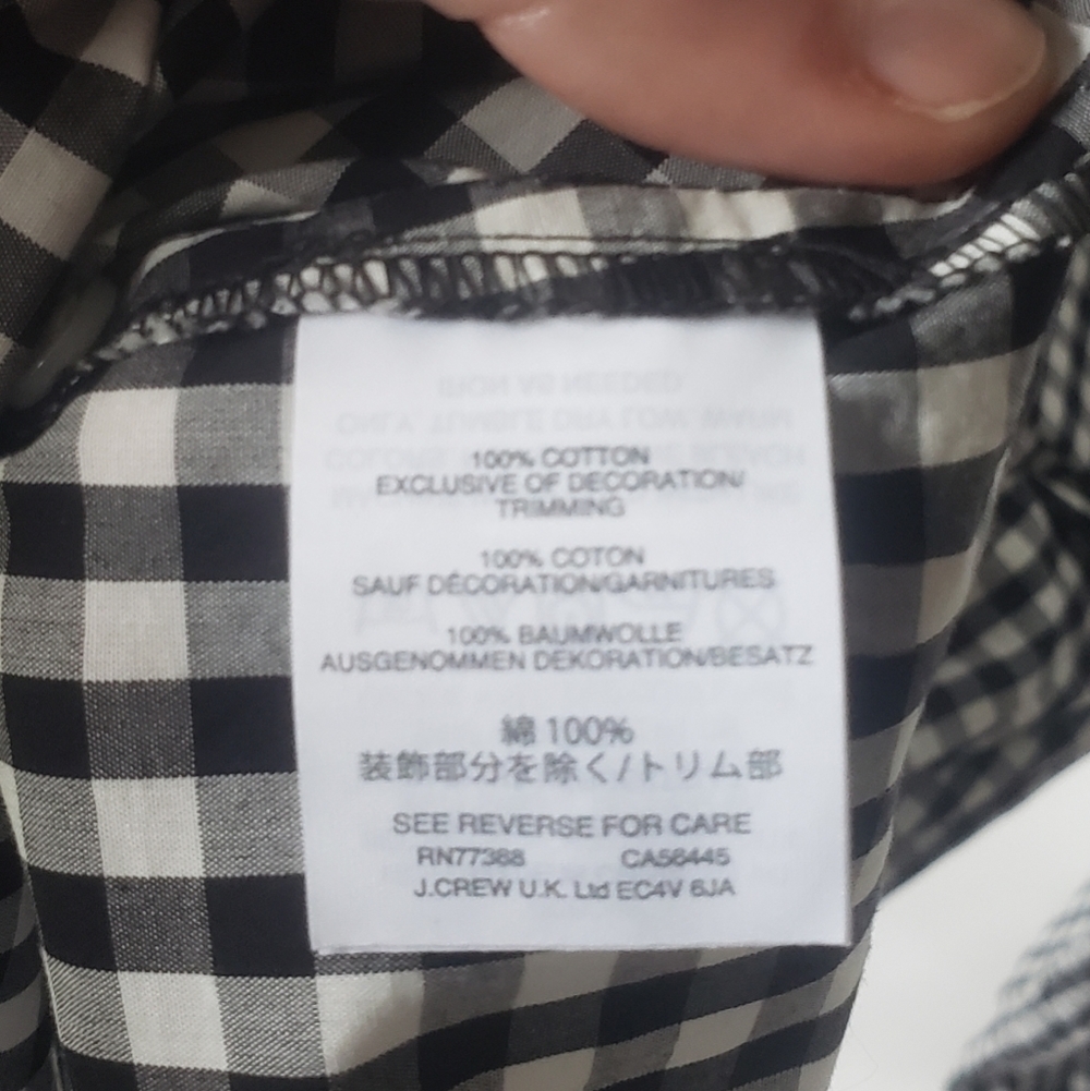 MADEWELL Gingham Smocked Blouse Tie Waist Top Blouse S! - Picture 7 of 7